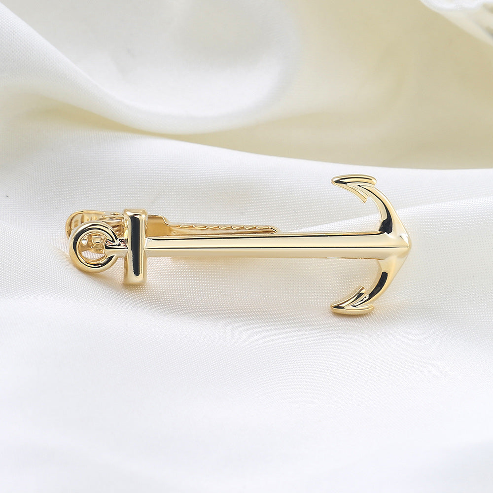 Anchor Shape Novelty Tie Bar Gold Silver Black