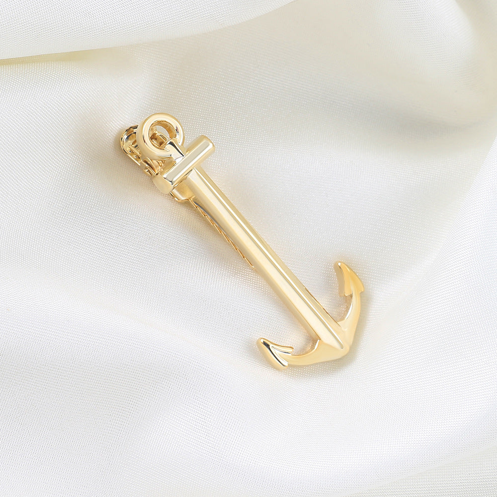 Anchor Shape Novelty Tie Bar Gold Silver Black