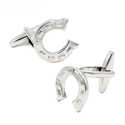 Silver Horseshoe Shape Novelty Cufflinks