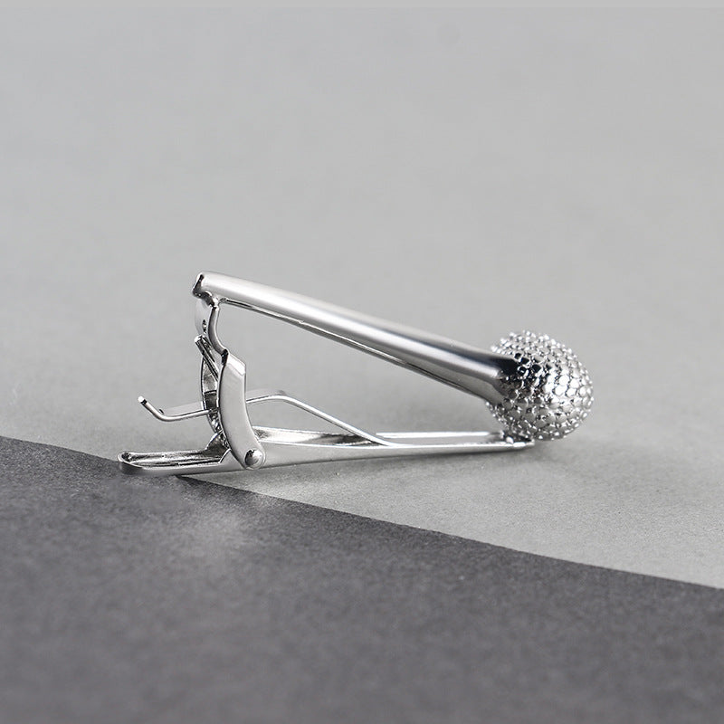 Silver Golf Club Shape Novelty Tie Bar