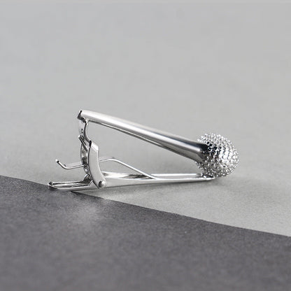 Silver Golf Club Shape Novelty Tie Bar