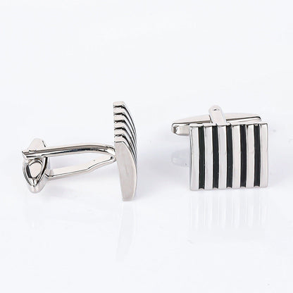 Men Stripe Rectangle Copper Cufflinks