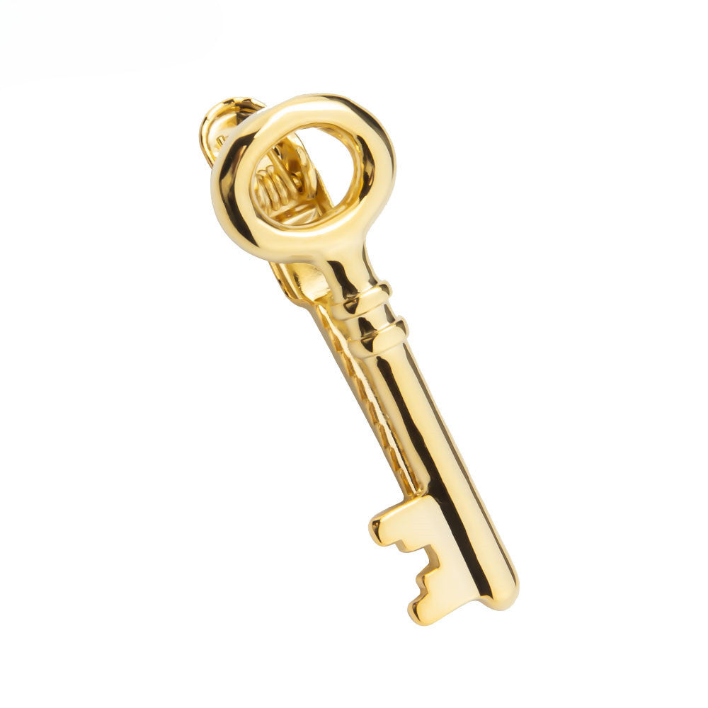 Gold Key Shape Novelty Tie Bar