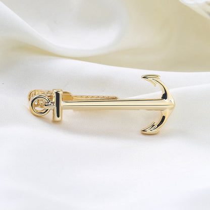 Anchor Shape Novelty Tie Bar Gold Silver Black