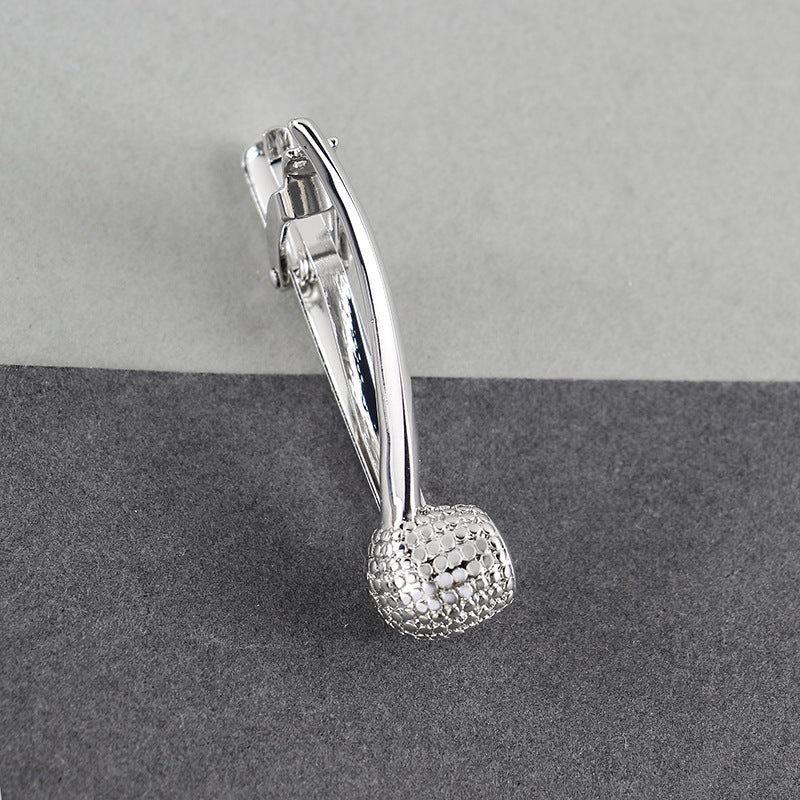 Silver Golf Club Shape Novelty Tie Bar