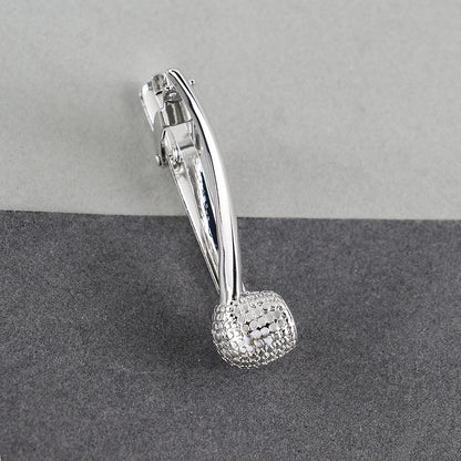 Silver Golf Club Shape Novelty Tie Bar