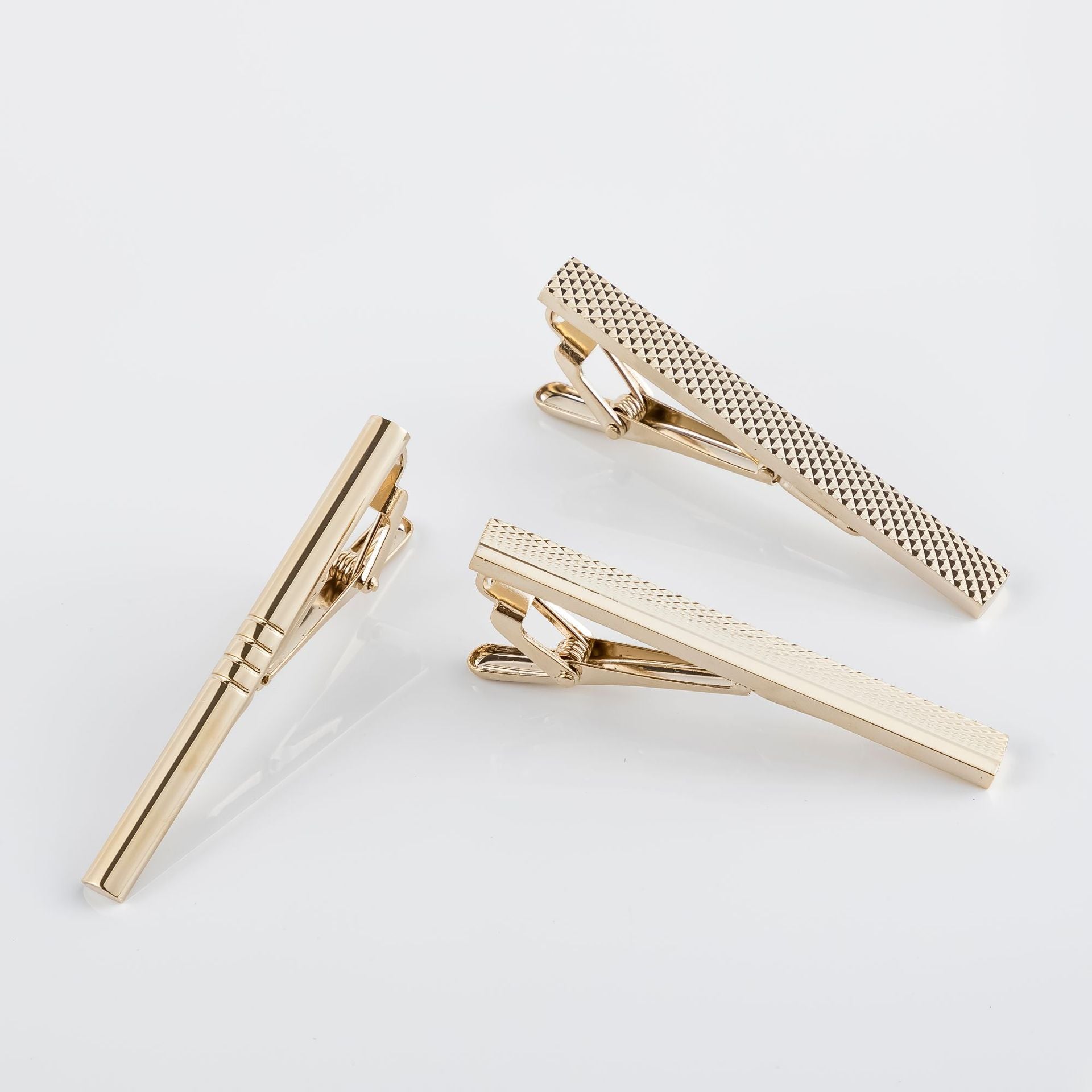 Electroplating Gold Plain Textured Tie Bar