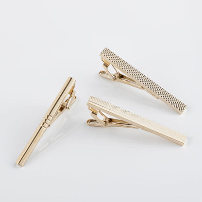 Electroplating Gold Plain Textured Tie Bar