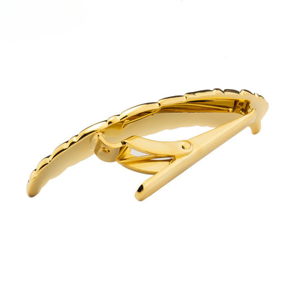 Gold Feather Shape Metal Tie Bar