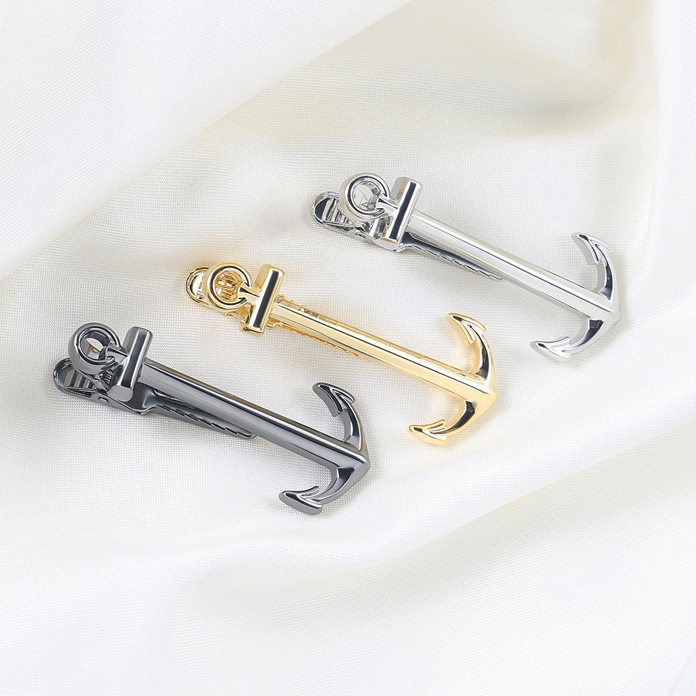 Anchor Shape Novelty Tie Bar Gold Silver Black