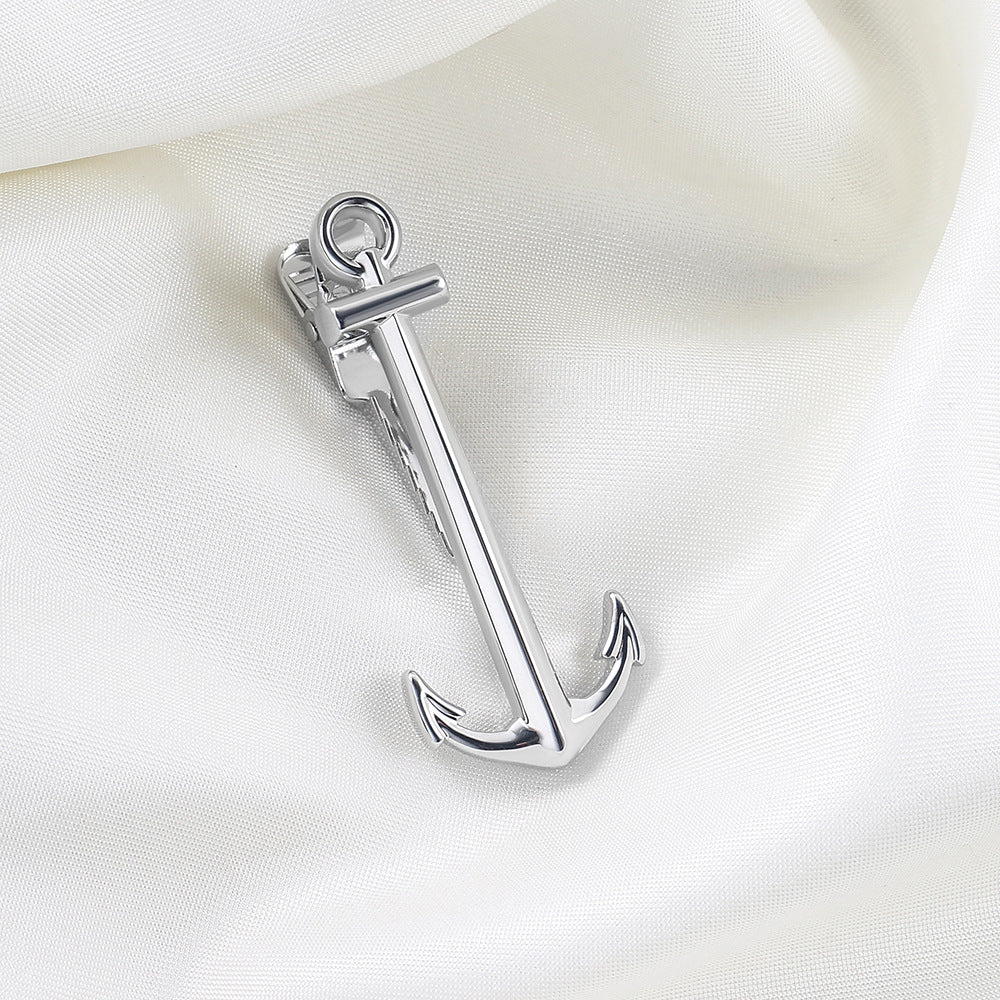 Anchor Shape Novelty Tie Bar Gold Silver Black