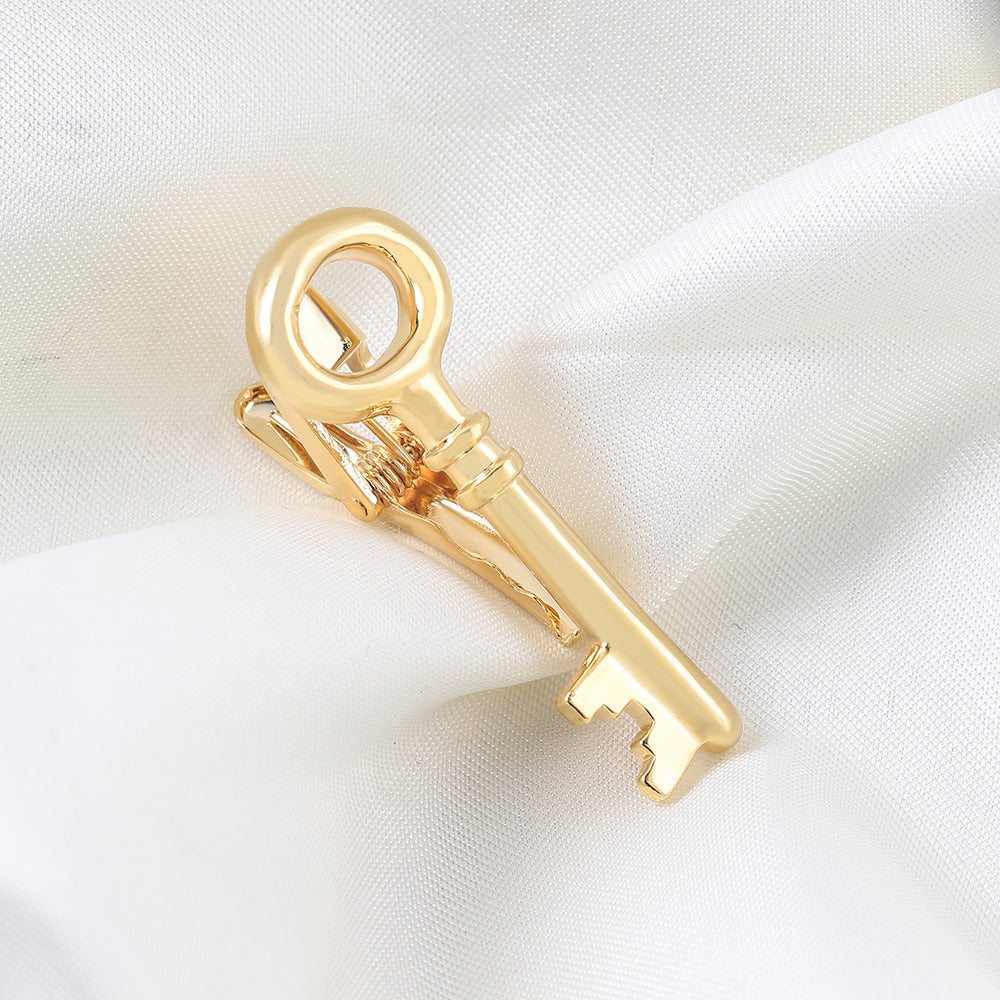 Gold Key Shape Novelty Tie Bar