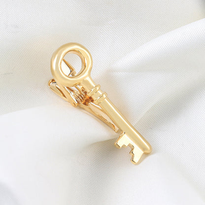 Gold Key Shape Novelty Tie Bar
