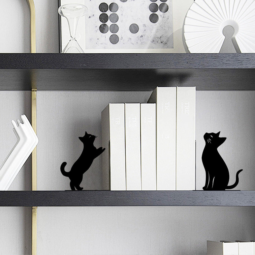 Black Cat Bookends  Desktop Decoration, Bookends, Office Storage Clips