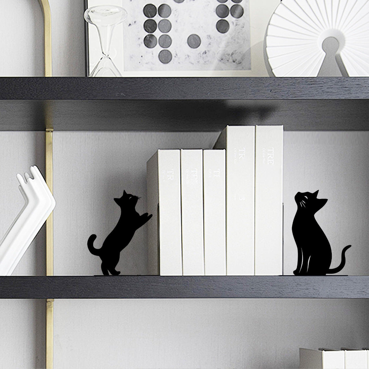 Black Cat Bookends  Desktop Decoration, Bookends, Office Storage Clips