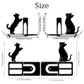 Black Cat Bookends L-Shaped 2-Piece Set - Desktop Decoration, Bookends