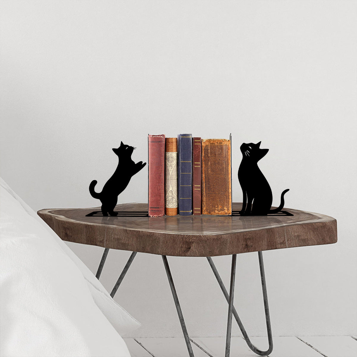 Creative Iron Black Cat Bookends  Desktop Decoration, Bookends, Office Storage Clips