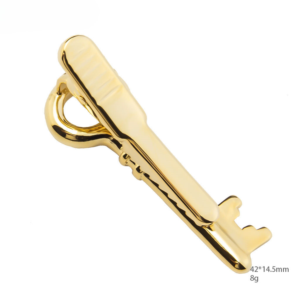 Gold Key Shape Novelty Tie Bar