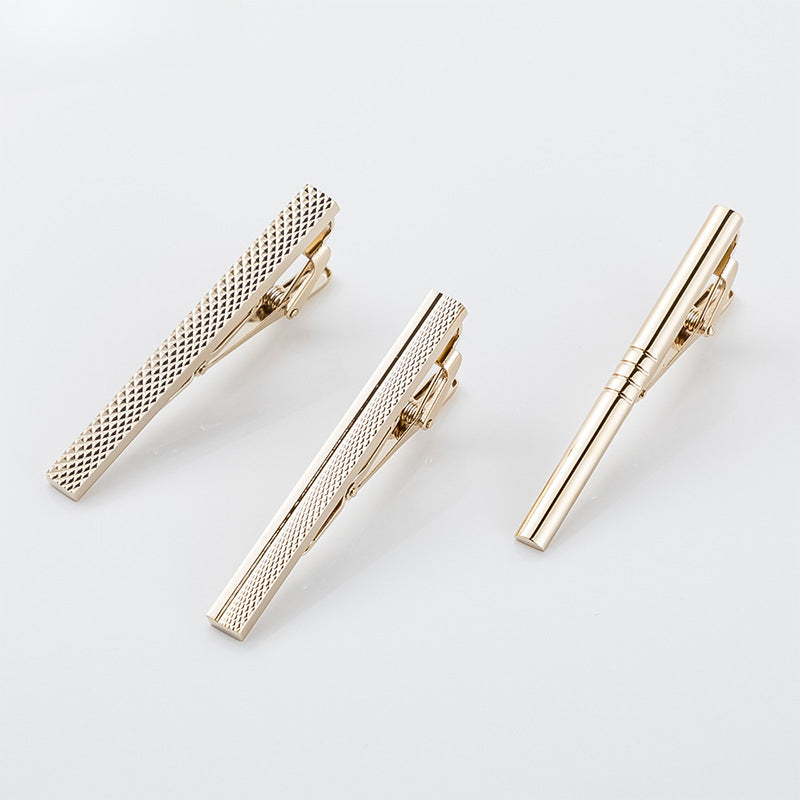 Electroplating Gold Plain Textured Tie Bar