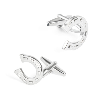 Silver Horseshoe Shape Novelty Cufflinks