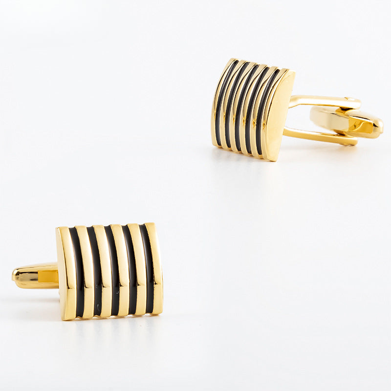 Men Stripe Rectangle Copper Cufflinks