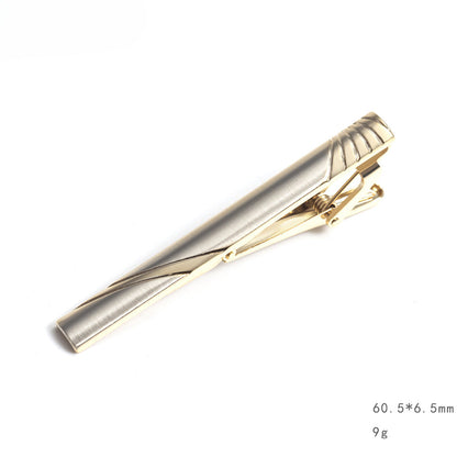 Brushed Stripe Rectangular Cufflinks and Tie Bar Set