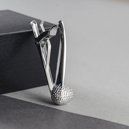 Silver Golf Club Shape Novelty Tie Bar