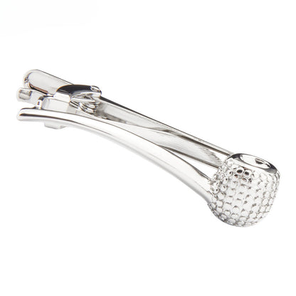 Silver Golf Club Shape Novelty Tie Bar