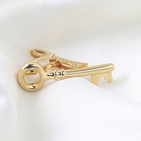Gold Key Shape Novelty Tie Bar