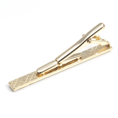 Brushed Stripe Rectangular Cufflinks and Tie Bar Set